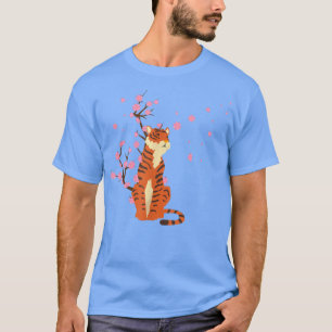 T-shirt Fleur de Sakura japonaise de Tigre en fleurs de ce