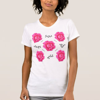 T-shirt Fleur de science de la chimie rose