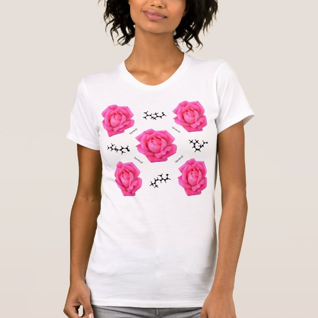 T-shirt Fleur de science de la chimie rose (Devant)