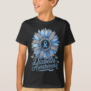 T-shirt Fleur de sensibilisation au diabète chez les femme