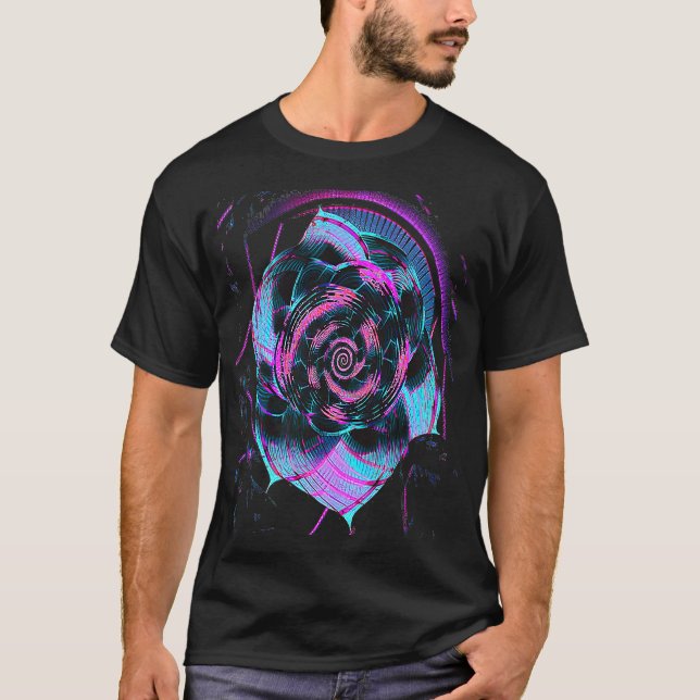 T-shirt Fleur de séquence de Fibonacci esthétique Vaporwav (Devant)