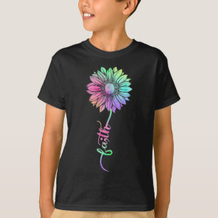 T-shirt Fleur de soleil Aquarelle Santé mentale Semi Col