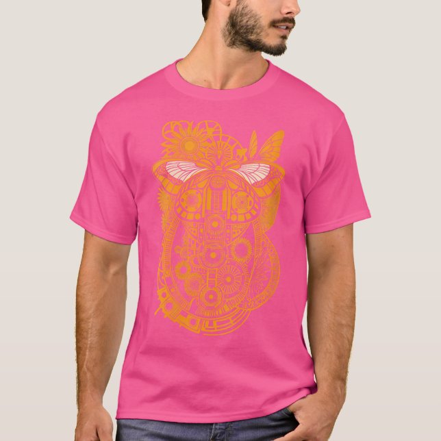 T-shirt Fleur de soleil Art mécanique Steampunk Butterfl (Devant)