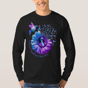 T-shirt Fleur de soleil de colibri pourpre et bleu Emanuel