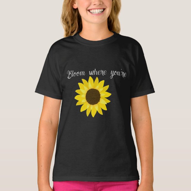 T-shirt Fleur de soleil en fleurs (Devant)