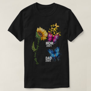T-shirt Fleur de soleil et papillon Mémorial de famille