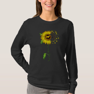 T-shirt Fleur de soleil féminine Meilleur chien Maman Jama