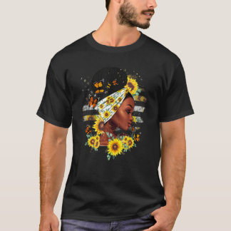 T-shirt Fleur de soleil Fille noire Reine Histoire noire M