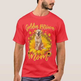 T-shirt Fleur de soleil Golden Retriever Maman Amoureux de