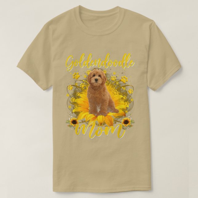 T-shirt Fleur de soleil Goldendoodle Maman Amoureux des ch (Design devant)