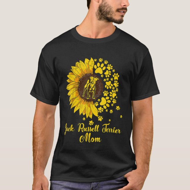 T-shirt Fleur de soleil Jack Russell Terrier Maman Chien A (Devant)