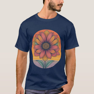 T-shirt Fleur de soleil rayante