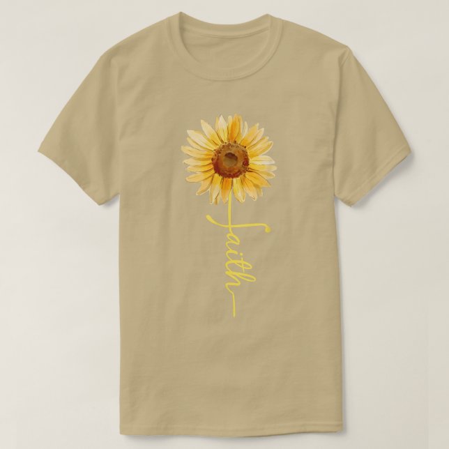 T-shirt Fleur de tournesol chrétien Foi papillon femmes (Design devant)