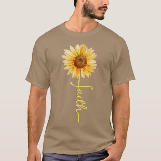T-shirt Fleur de tournesol chrétien Foi papillon femmes
