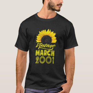 T-shirt Fleur de tournesol pour femmes Vintage mars 2001 2