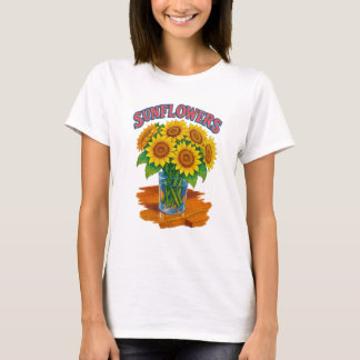 T-Shirt Fleur de Tournesol Rétro – Graphique Flora