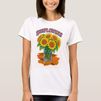 T-shirt Fleur de Tournesol Rétro - Graphique Flora