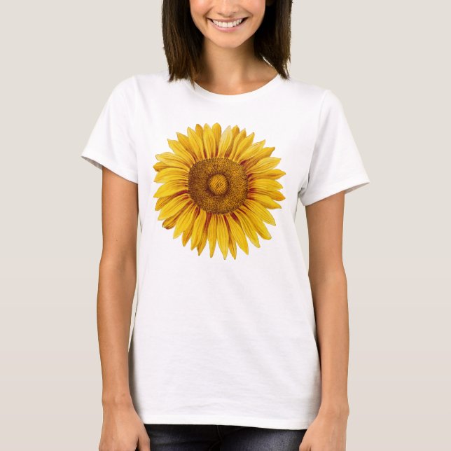 T-shirt Fleur de tournesol vintage joyeuse (Devant)