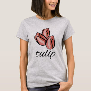 T-shirt Fleur de tulipe rose vintage cool cadeau floral