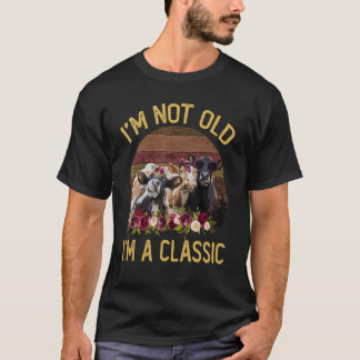 T-shirt Fleur de vache Je ne suis pas vieux Un fermier cla