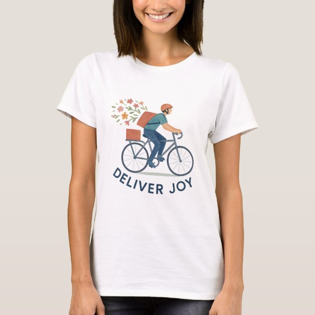 T-Shirt Fleur de Vélo Livrer Joie (Devant)