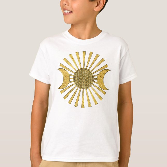 T-shirt Fleur de vie avec la lune (Devant)