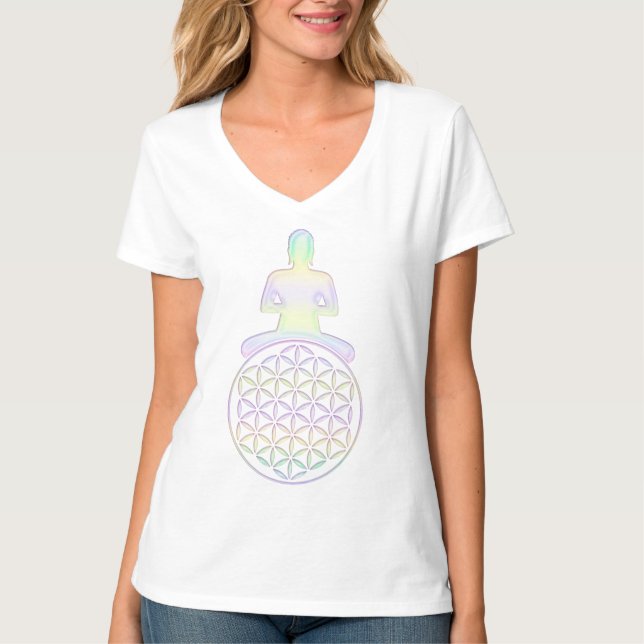T-shirt Fleur de vie / Blume des Lebens - Bouddha (Devant)