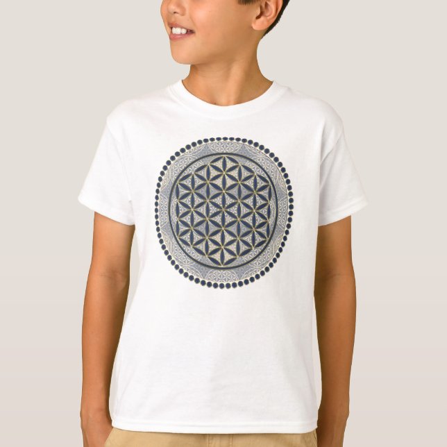 T-shirt Fleur de vie / Blume des Lebens - Button IX (Devant)