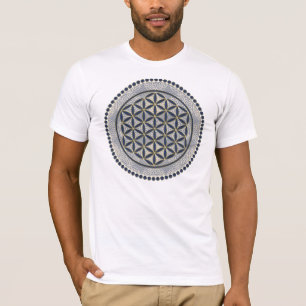 T-shirt Fleur de vie / Blume des Lebens - Button IX