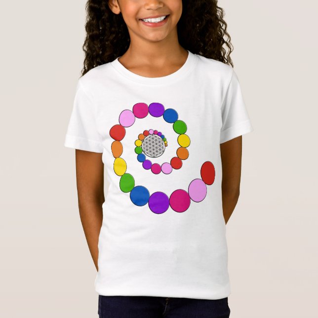 T-Shirt Fleur de vie / Blume des Lebens - points spiraux (Devant)