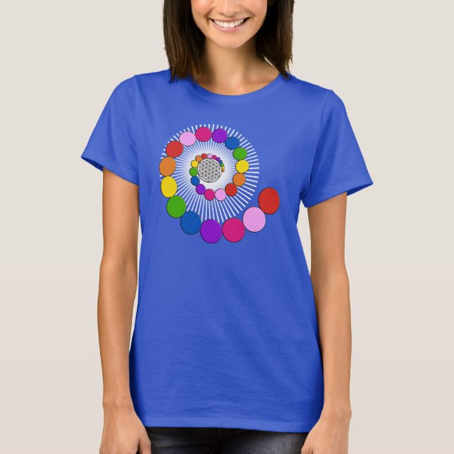 T-shirt Fleur de vie / Blume des Lebens - points spiraux (Devant)