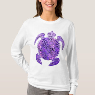 T-shirt Fleur de vie / Blume des Lebens - tortue violet