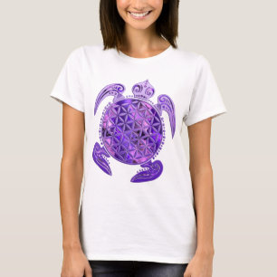 T-shirt Fleur de vie / Blume des Lebens - tortue violet