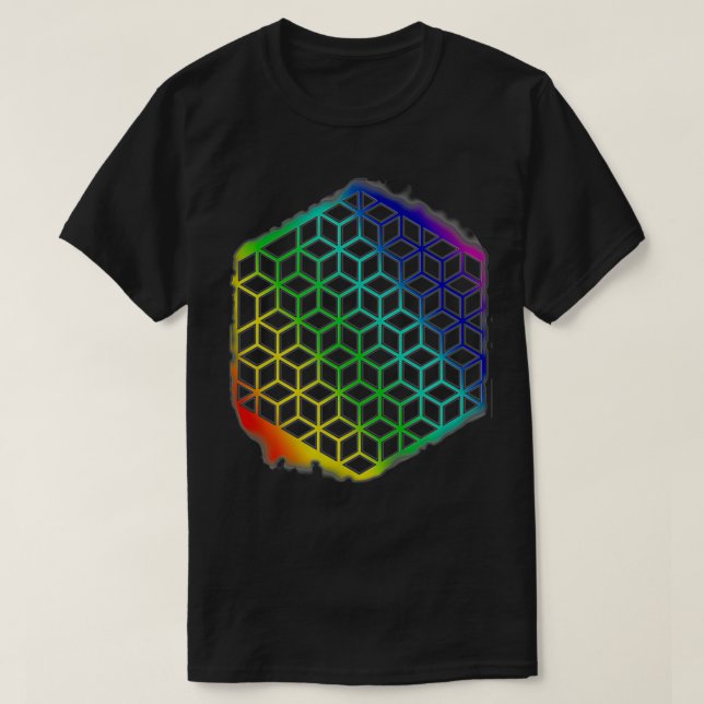 T-shirt Fleur de vie de la géométrie sacrée Cubes Mandala  (Design devant)
