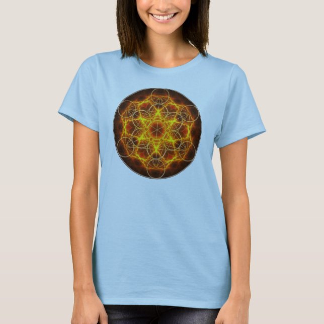 T-shirt Fleur de vie fractale - Cube de Metatron (Devant)