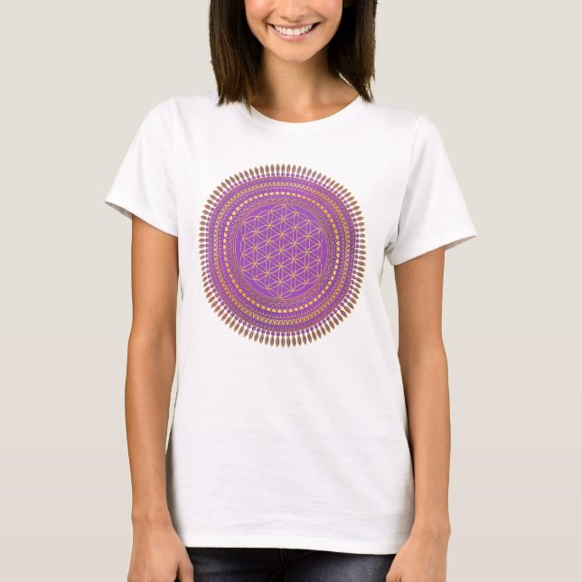 T-shirt Fleur De Vie - Indigène Mandala 4 (Devant)