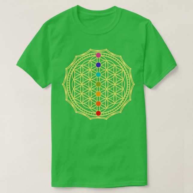 T-shirt Fleur de vie jaune 1 (Design devant)