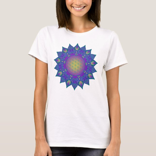 T-shirt Fleur De Vie - Mandala Indien 3 (Devant)