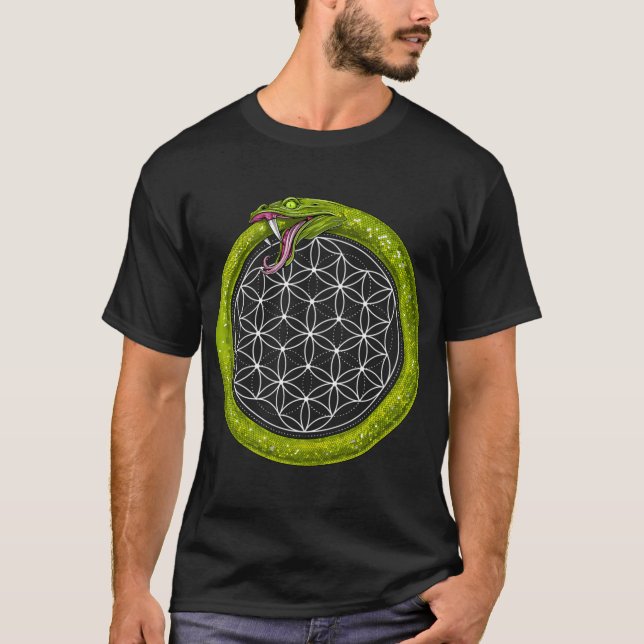 T-shirt Fleur de vie Ouroboros (Devant)