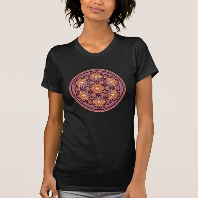 T-shirt Fleur De Vie - Style Bouton 02 (Devant)