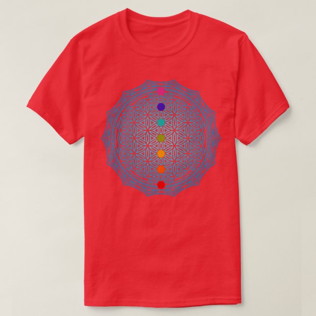 T-shirt Fleur de vie turquoise 2 (Design devant)