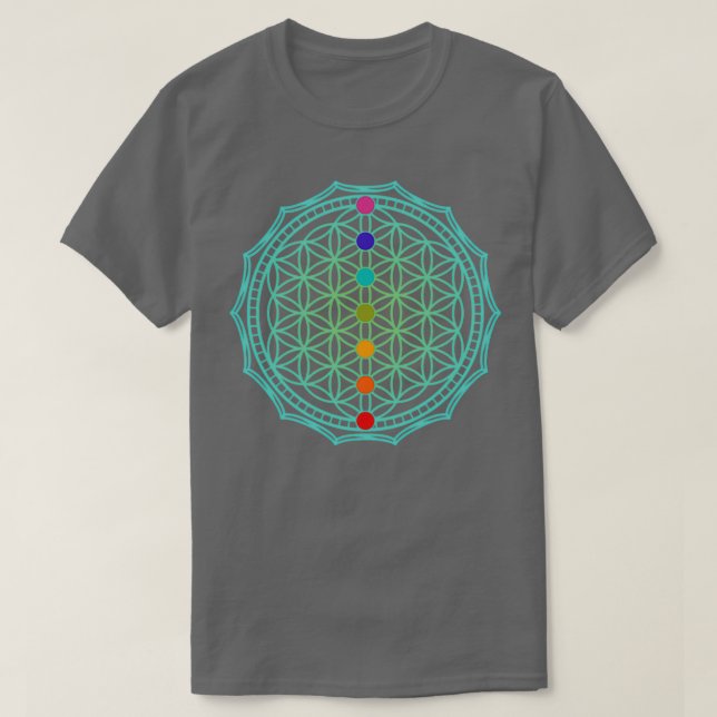 T-shirt Fleur de vie vert 1 (Design devant)