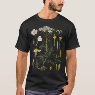T-shirt Fleur de Yarrow Vintage Botanique Florale botaniqu