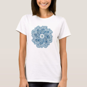 T-shirt Fleur & denim décoloré aqudesign top