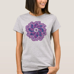 T-shirt Fleur & denim violet et bleu design top