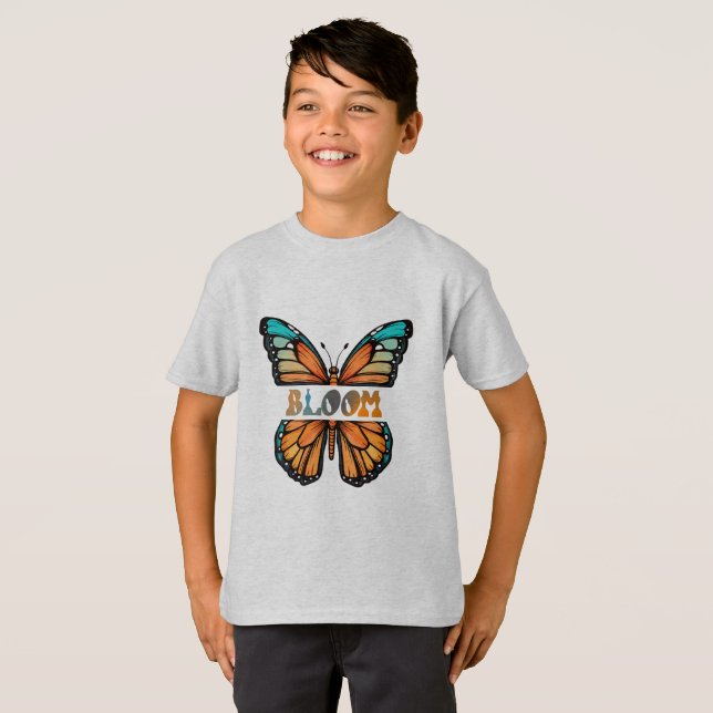 T-shirt Fleur - Design papillon (Devant entier)
