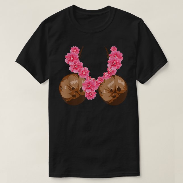 T-shirt Fleur d'Halloween Cool de chemise à la noix de coc (Design devant)