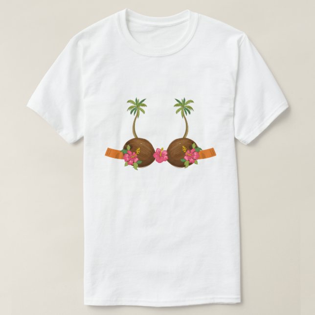 T-shirt Fleur d'Halloween Cool de chemise à la noix de coc (Design devant)