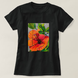 T-shirt Fleur d'Hibiscus du néon tropical