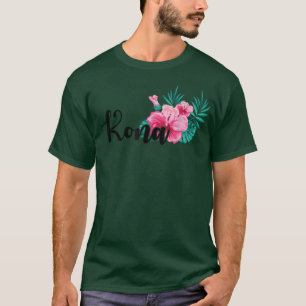 T-shirt Fleur d'Hibiscus Hawaïen Hommes Femmes Kona Hawaï 